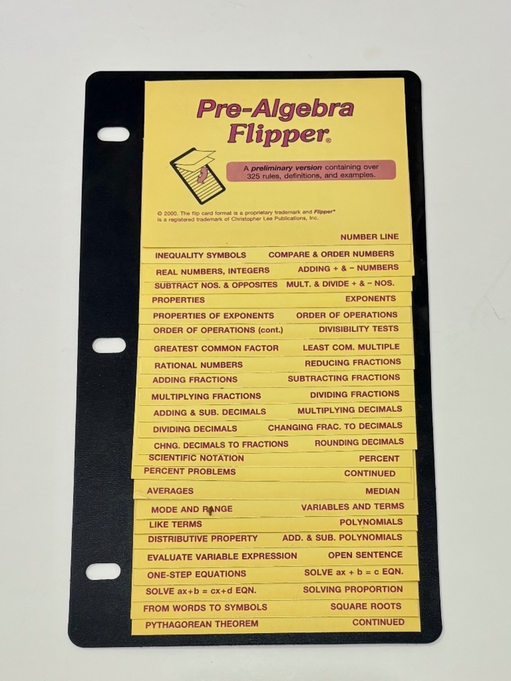 The Pre-Algebra Flipper Study Reference Guide